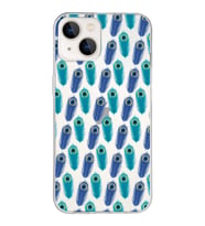 PrintiFy Apple  iPhone 13 ile Uyumlu 1mm Slim Fit Nazar Boncuğu 4 Baskılı Şeffaf  Kılıf
