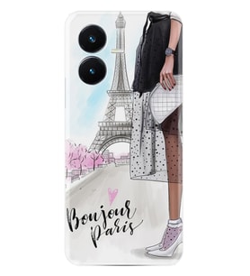 Vivo Y22S Kılıf Resimli Desenli Baskılı Silikon Bonjour Paris 1419