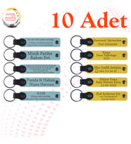 Gök Mavi & Sarı, 10’lu Set, Kişisel Tarihli Deri Hediyelik, Düğün Töreni Davetlilerine Armağan
