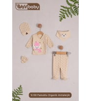 VavBaby Organik Hastane Çıkışı 5’li Polar Bear Pembe
