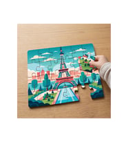 Paris - Eyfel Kulesi Tasarımlı 24 Parça Ahşap Çocuk Puzzle MPK0461