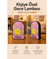 Kişiye Özel İsimli Uykucu Yıldız Gece Lambası Sıcak Işıklı Çocuk ve Bebek Odası Dekoru