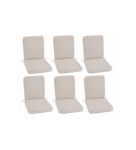 6 Adet Rattan Arkalıklı Sandalye Minderi (Kalınlık 4cm)-Primer Bej Yeni