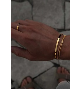 14 K Gold Kaplama 925 Ayar Gümüş Old Money Gurmet Bileklik