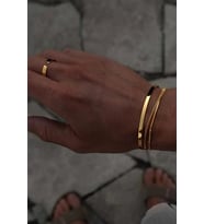 14 K Gold Kaplama 925 Ayar Gümüş Old Money Gurmet Bileklik