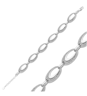 GÜMÜŞ OVAL BAYAN 925 AYAR GÜMÜŞ BİLEKLİK (Karışık)