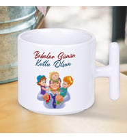 Babalar Günün Kutlu Olsun Yazılı Babalar Gününe Özel T Kupa Bardak