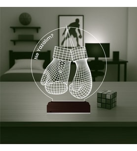 Luvivia Box Boksör Boks Eldiveni Kişiye Özel 3D Lamba - Masa Gece Lambası