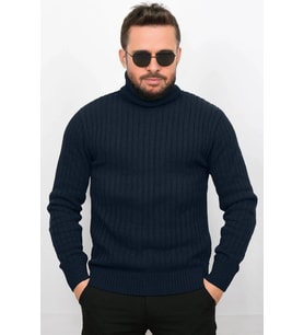Erkek Balıkçı Yaka Badi Kazak Edw442 (Lacivert)