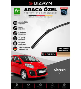 S-Dizayn Citroen C1 Ön Cam Silecek Seti 2014 Üzeri Premium Araca Özel 65 Cm A+ Kalite
