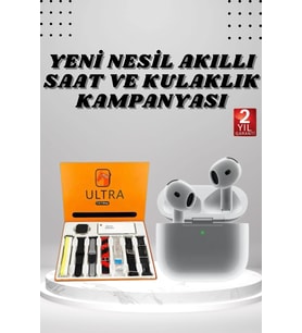 Mey İthalat® 7 Kordonlu Akıllı Saat 3.Nesil Kulaklık Dokunmatik Ekran Sesli Görüşme Yapabilen