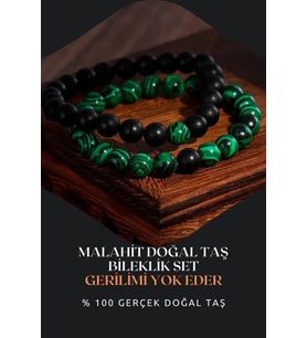 Nelleovana Malakit Doğal Taş Bileklik Set 8 Mm ( Gerilimi Yok Eder )