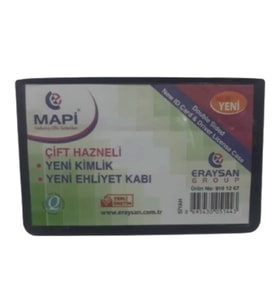 Mapi Ehliyet Kimlik Kabı Çift Hazneli Siyah - 6 adet