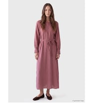 LCW Modest Pembe Bisiklet Yaka Müslin Elbise