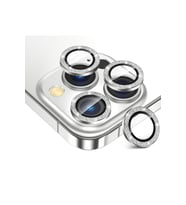 Iphone 16 Pro ve 16 Pro Max Beyaz (White) Titanyum Uyumlu Taşlı Kamera Lens Koruyucu Cam