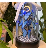 Peri Led Işıklı Mavi Kelebek Fanusu Sevgiliye Özel Hediyelik Işıklı Fanus Yılbaşı Özel