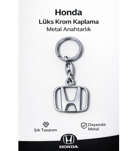 Yüksek Kaliteli Honda Logolu Lüks Krom Kaplama Şık Hediyelik Araç Anahtarlığı 1 ADET