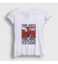 Presmono Kadın Beyaz Think Harder Chess Satranç T-Shirt 341753tt