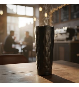 Paslanmaz Çelik Termos Kupa 400 ml Petek Desenli, Vakum Yalıtımlı 4-6 Saat Sıcak/Soğuk Tutma Kilitli Kapak, BPA İçermez Seyahat, Ofis, Spor İçin