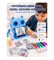 Mey İthalat® Anında Fotoğraf Basan Çocuk Kamerası Eğitici ve Eğlenceli Termal Yazıcılı