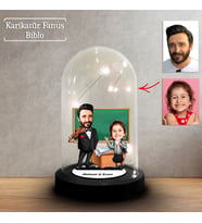 Kişiye Özel Karikatür Erkek Müzik Öğretmeni  ve Öğrenci Tasarımlı Fanus Biblo, Öğretmene Hediye, Öğretmenler Günü, Öğretmenler Günü Hediyesi, FN222