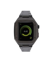 Apple Watch 44mm Uyumlu Kordon Metal Kasa Korumalı Klipsli Luxury Zore KRD-64 Kayış