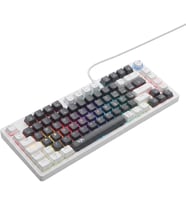 RGB Mekanik Gaming Klavye, Double Shot Dayanıklı Tuş Takımı, 26 Tuş Anti-Ghosting, Ekstra Tuş Takımı, N-Key Rollover, Örgü Kablo, Beyaz - Siyah Kırmızı Switch Oyuncu Klavyesi KB-08
