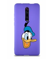 Xiaomi Mi 9T Pro Soft Premier Kapak Donald Duck-A Tasarımlı Silikon Kılıf - Mor (Şeffaf)