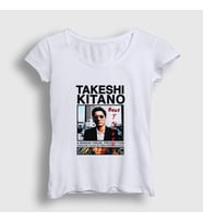 Presmono Kadın Beyaz Beat Takeshi Kitano T-Shirt 368438tt