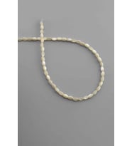 Sedef Doğal Taş Parlak Kahverengi Arpa Kesim 3x5mm Dizi [AB+]