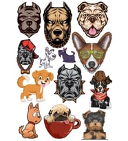 Köpekler Sticker Set-6 13 Parça Telefon, Tablet, Defter, Laptop Sticker