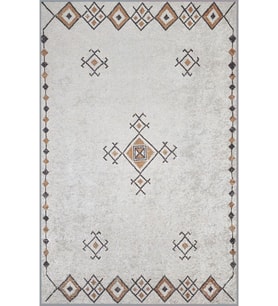 Eliana Home Baskılı, Yıkanabilir Kaymaz Taban Salon Halısı LNA1796 100x150 cm (Gri)