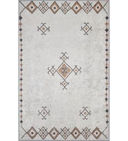 Eliana Home Baskılı, Yıkanabilir Kaymaz Taban Salon Halısı LNA1796 100x150 cm (Gri)