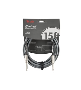 FENDER 0990571024 Contour Serisi Enstrüman Kablosu (4.5m) Inca Silver, Örgülü Esnek Dış Kaplama, Profesyonel Performans ve Şık Tasarım