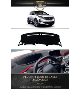 Peugeot 3008 (2020+) ekranlı Ön Torpido Koruma Koruyucu Kilifi Halisi Örtüsü Aksesuarları