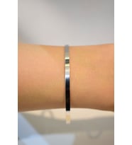 14 Ayar Altın Beyaz Düz (3 Mm) Bilezik