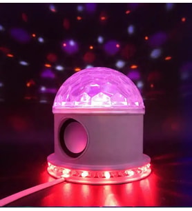 Led Kristal 10Watt Bluetooth Hoparlörlü Gece Lambası Led ışıklı Atmosfer Gece Lambası Disko Lambası