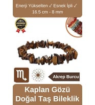 Özel Üretim Enerji Yükselten Esnek İpli Akrep Burcu Gerçek Kaplan Gözü Doğal Taş Unisex Bileklik