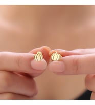 925 Ayar Gümüş Bal Kabağı Küpe (Gold)