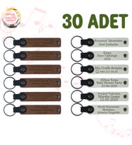 A Kahve & Beyaz, Karne Günü Dağıtılacak Anlamlı Hediyelik, 30’lu Set, İsim Yazılabilen Anahtarlık
