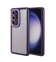Lexroo Galaxy S23 Ultra Kılıf Kamera Korumalı Renkli Kenar ve Çerçeve Tasarımlı Vitamin Kılıf - Derin Mor