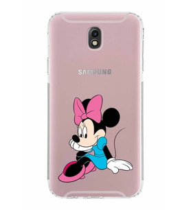 Samsung Galaxy J7 Pro  Kamera Korumalı Kapak Minnie Mouse Tasarımlı  Şeffaf  Kılıf