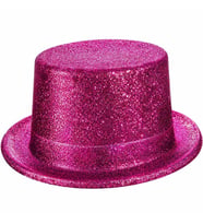 Fuşya Simli Glitter Silindir Parti Şapkası