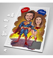 Erkeğe Hediye 240 Parça Karikatürlü Her Konuda Kahraman Çiftler Puzzle