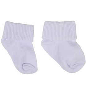 Unisex Beyaz Kıvrık Patik Çorap