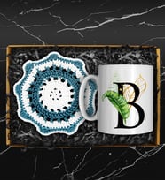 Kişiye Özel Harf Kupa & Handmade Makrome Bardak Altlığı