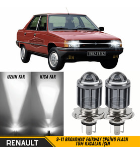 Renault 9-11 Broadway Fairway Spring Flash Mercekli Far Ampulü Led Xenon Beyaz Şimşek Led Uzun Kısa