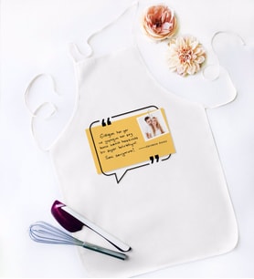 BK Gift Kişiye Özel Kendi El Yazın Mesajlı Fotoğraflı Hediye Beyaz Mutfak Önlüğü-4