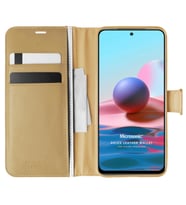 Microsonic Xiaomi Poco M5s Kılıf Delux Leather Wallet Gold