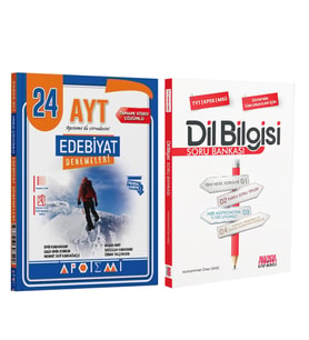 Apotemi AYT Edebiyat 24 Çözümlü Deneme ve AKM Dil Bilgisi Soru Bankası Seti 2 Kitap